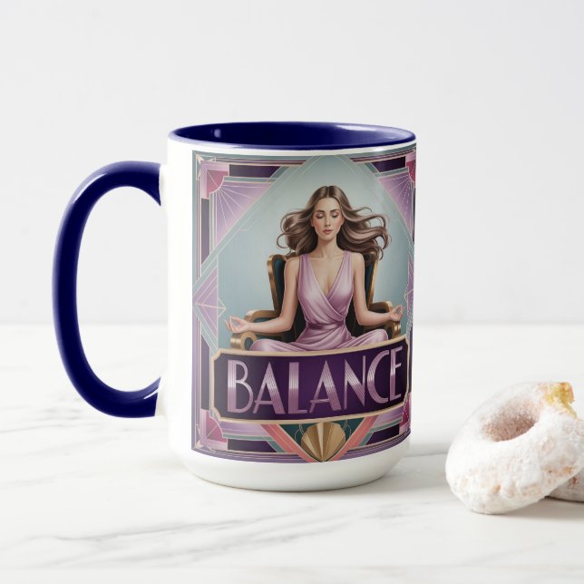 Taza de meditación de equilibrio Art Deco (Con donut)