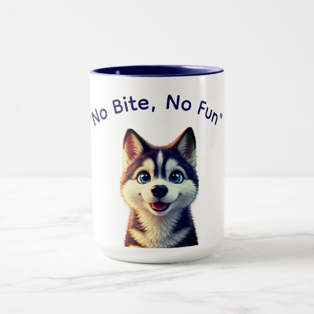 Taza de meme de perro sin mordisco sin diversión (Centro)