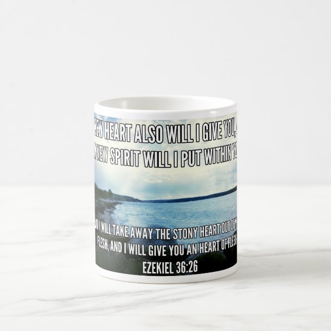 Taza de Meme del 36:26 de Ezekiel (Centro)