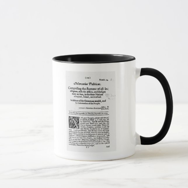 Taza de 'Mercurius Politicus (Derecha)