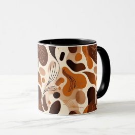 Taza de mezcla botánica terrosa – Diseño abstracto
