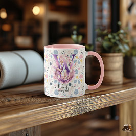 Taza de monograma floral boho chic elegante - W