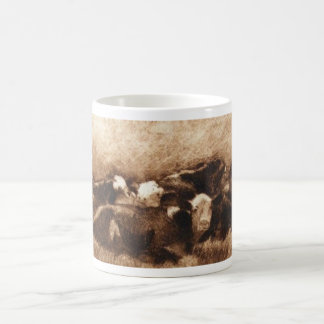 Taza de Monoprint de la pila de la vaca