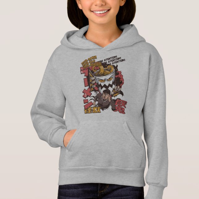 Taza de monstruo de fideos Ramen atrapando a niña  (Anverso)