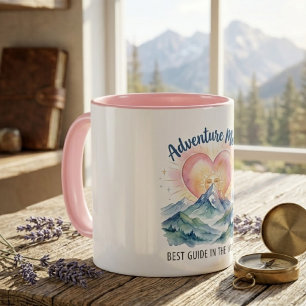 Taza de montaña de acuarela para mamá aventurera