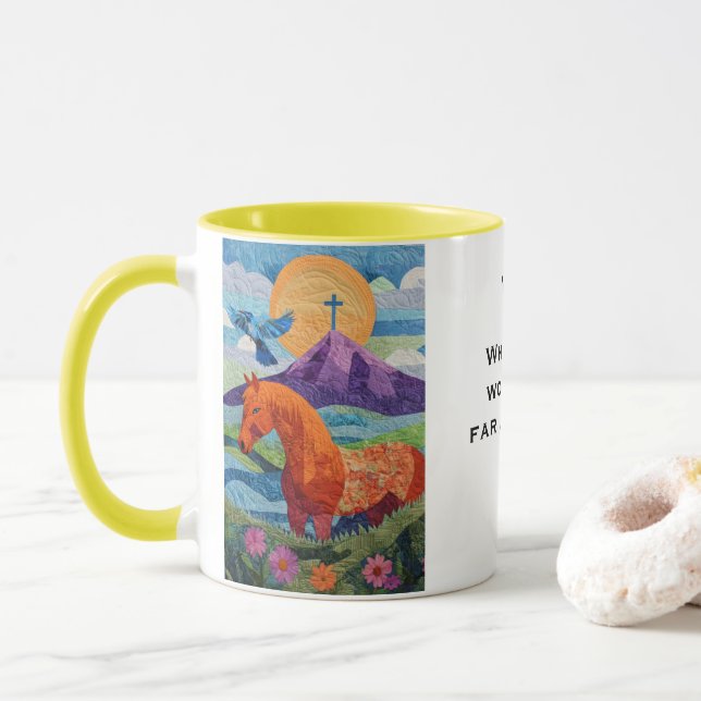 Taza de Mujeres de Valor de Colcha (Con donut)