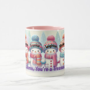 Taza de muñeco de nieve con nombre personalizado –