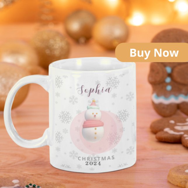 Taza de muñeco de nieve navideño personalizada (Subido por el creador)