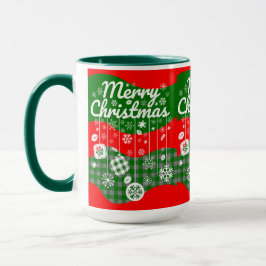 Taza de Navidad – Adornos Blancos y Feliz Navidad 