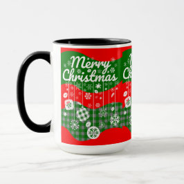 Taza de Navidad – Adornos Blancos y Feliz Navidad