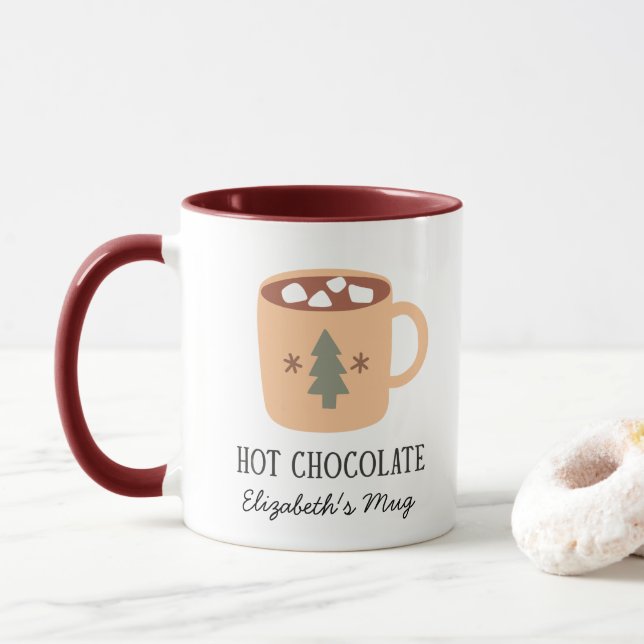 Taza de Navidad Boho de Chocolate Caliente (Con donut)