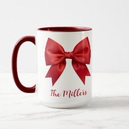 Taza de Navidad con Fotos Personalizadas y Lazo Ro