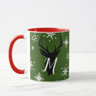Taza de Navidad con Monograma Caprichoso de Ciervo
