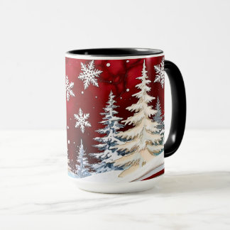 Taza de Navidad de Bosque Invernal Copo de Nieve R