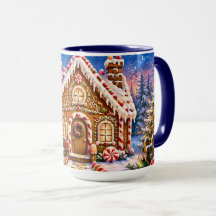 Taza de Navidad de Casa de Pan de Jengibre