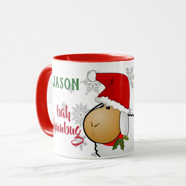 Taza de Navidad de dibujos animados adorables ovej (Anverso izquierdo)