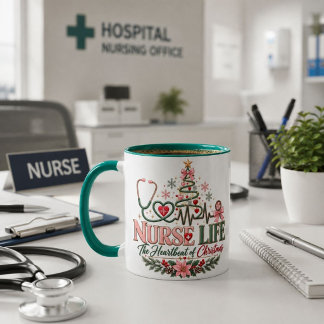 Taza de Navidad de la Vida de Enfermera, Regalo de