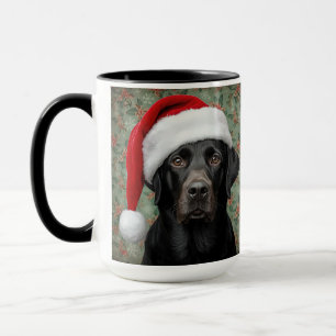 Taza de Navidad de labrador negro