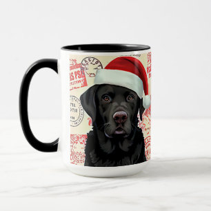 Taza de Navidad de labrador negro