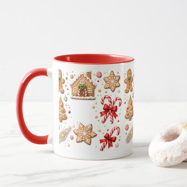 Taza de Navidad de Pan de Jengibre (Con donut)