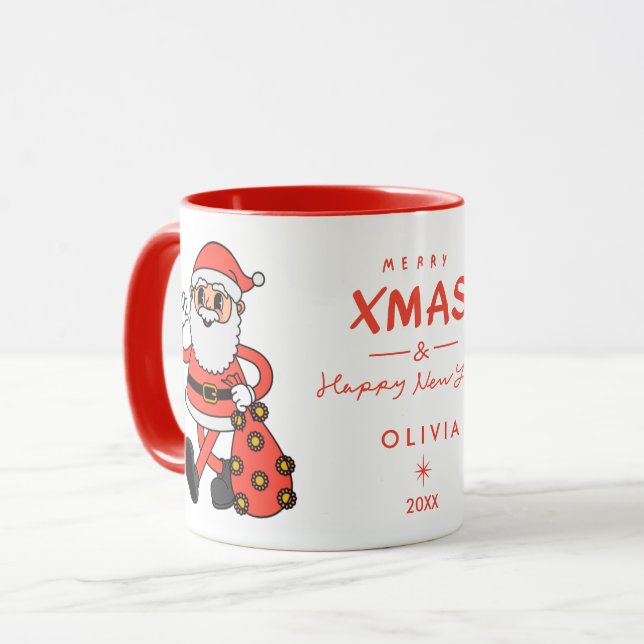 Taza de Navidad de Santa Claus | Personalizada  (Anverso izquierdo)