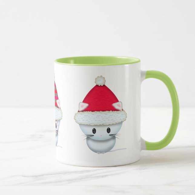 Taza de Navidad de Tres Gatitos Blancos (Derecha)