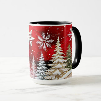 Taza de Navidad del Bosque Invernal Copo de Nieve