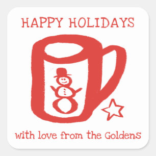 Taza de Navidad Doodle de NAVIDAD Etiqueta De Para