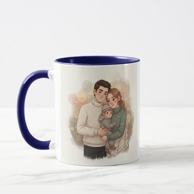 Taza de Navidad Familiar Acogedora – Personalizada (Izquierda)