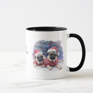 Taza de Navidad para Amantes de Perros/Pug