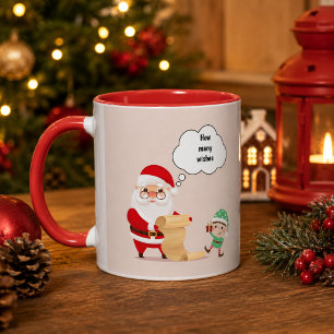 Taza de Navidad personalizada con lista de deseos