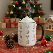 Taza de Navidad personalizada de pan de jengibre p
