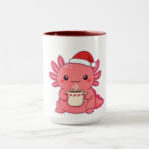 Taza de Navidad roja de dos tonos adorable Kawaii 