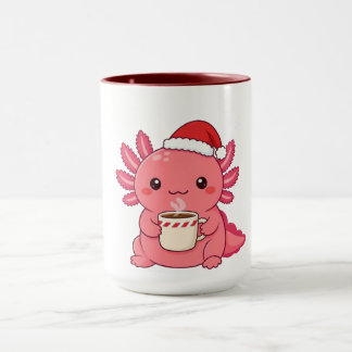 Taza de Navidad roja de dos tonos adorable Kawaii