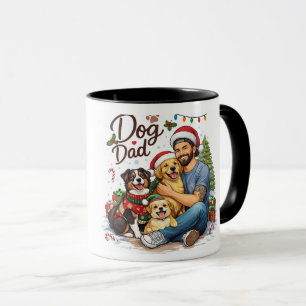 Taza de Navidad Santa Paws Dog Dad – Co Divertida 