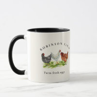 Taza de negocio de granja familiar de pollo rústic