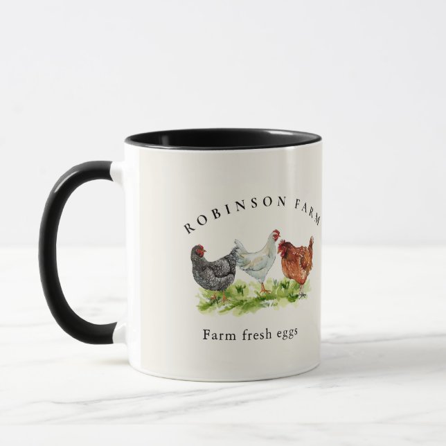 Taza de negocio de granja familiar de pollo rústic (Izquierda)