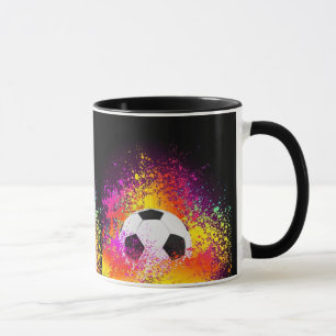 Taza de neón del balón de fútbol