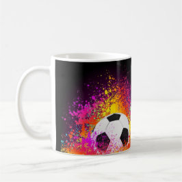 Taza de neón del balón de fútbol