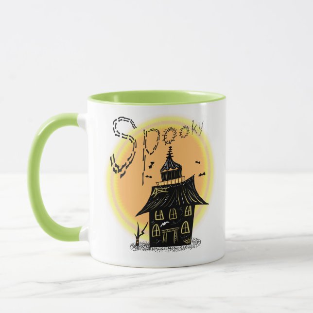 Taza de neón espeluznante de casa embrujada de Hal (Izquierda)