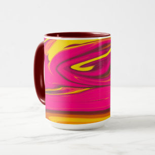 Taza de niebla naranja y remolino granate