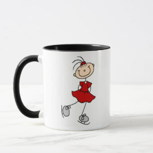 Taza de niña patinadora sobre hielo rojo