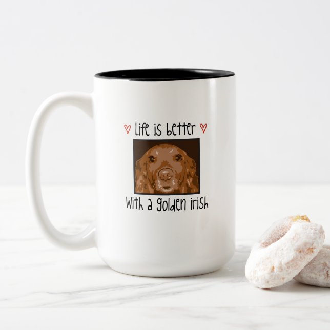 Taza de oro del café irlandés (Con donut)