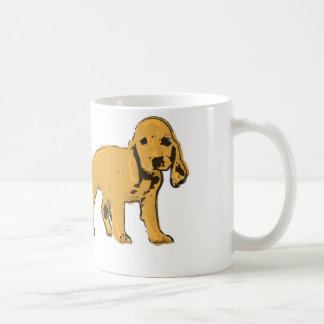 taza de oro del perrito de cocker spaniel