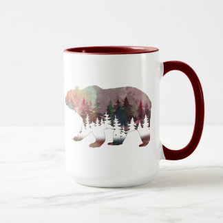 Taza de oso acuarela multicolor vida silvestre