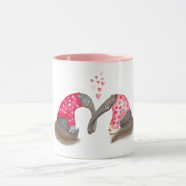Taza de osos hormigueros lindos enamorados