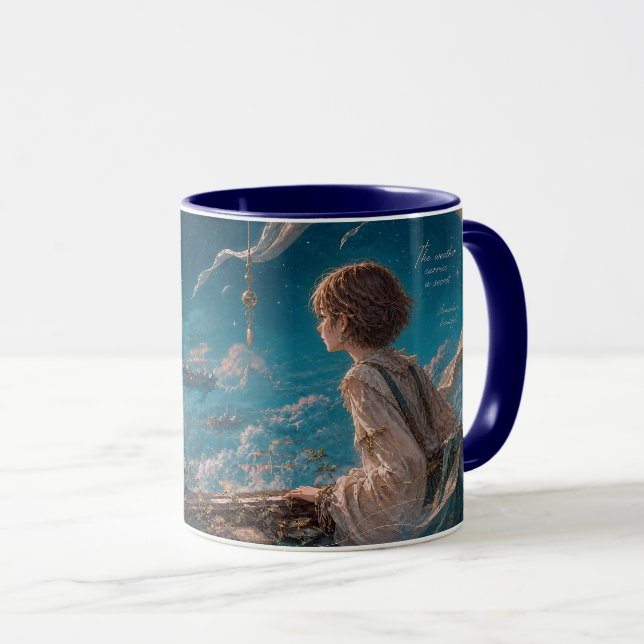Taza de paisaje celestial con viajero romántico Ar (Anverso derecho)