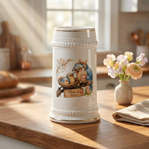 Taza de pájaro para mamá en casa regalo adorable p