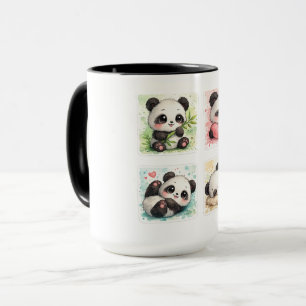 Taza de Panda Adorable Estética Acuarela