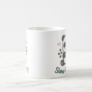 Taza de panda de mañana lenta Taza de café acoge